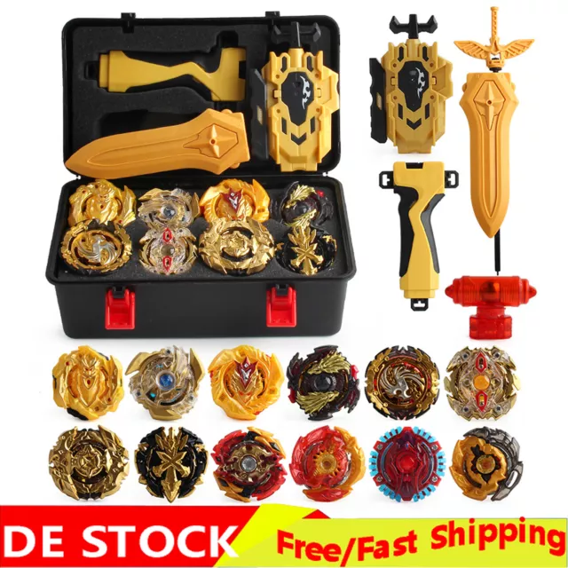 12x Beyblade Burst Starter 4D Bayblade Spielzeug Geschenk + Launcher mit Box Set