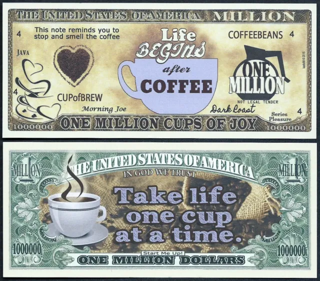 Lot of 500 BILLS - Coffee One Million Cups of Joy Dollar Bill