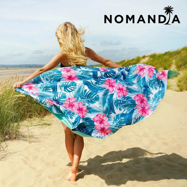 Nomandia® Microfibre Beach Towel Extra Large & Quick Dry - 180x90cm Boho Green