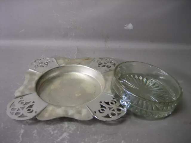 Vintage Satinglo Lewbury hand made silverware / pickles dish (#1) 3