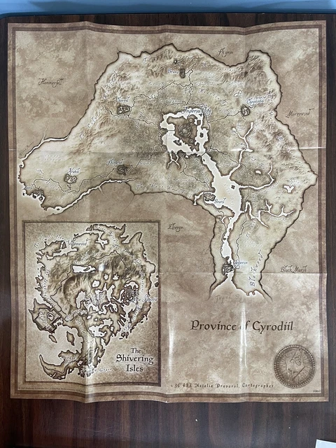 Quadro Poster Mapa Elder Scrolls Skyrim Moldura C/ Vidro A3 à venda em