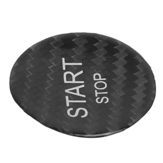 Black Engine Start Stop Button Switch Cover Carbon Fiber Ignition Starter Switch