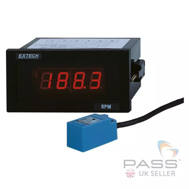 Extech 461950 Panel Mount Tachometer - 5RPM to 99,990RPM / UK Stock