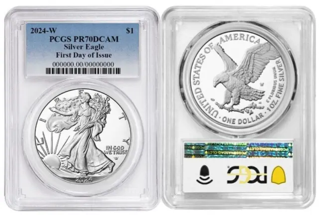 2024 W Proof $1 American Silver Eagle PCGS PR70DCAM First Day Of Issue#1