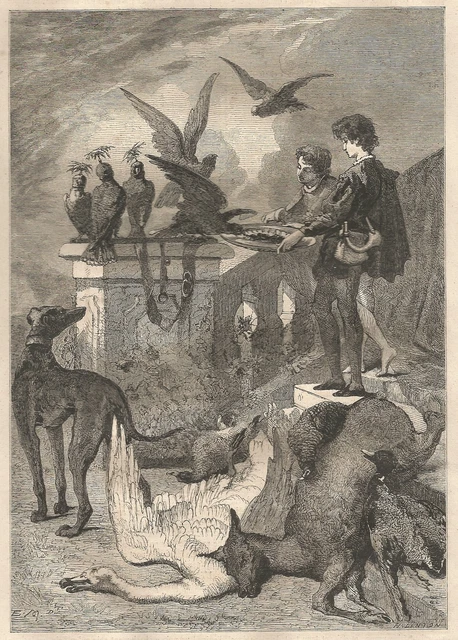 A4783 Monginot - Aprés Le Chasse - Gravure Antique Du 1864 - Engraving