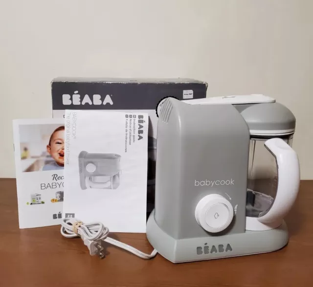 BEABA BabyCook Solo Electric Baby Food Maker Processor, Steamer, Gray, BEA010A