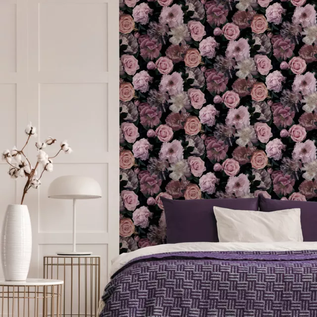 Fresco Pink Pandora Drama Floral Wallpaper