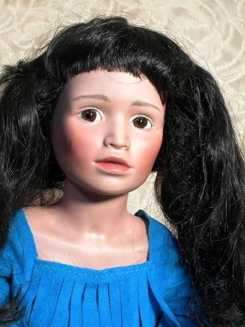 Artist Made  Indian Doll Bisque & Cloth Marau by Frances Lynne  21" Tall