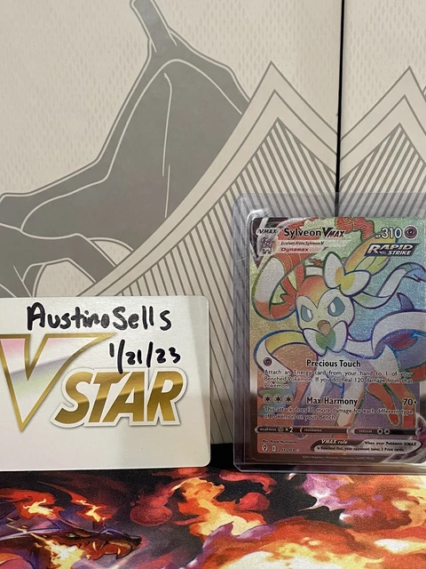 POKÉMON TCG SYLVEON VMAX RAINBOW HOLO SECRET RARE Evolving Skies  *Mint* 3