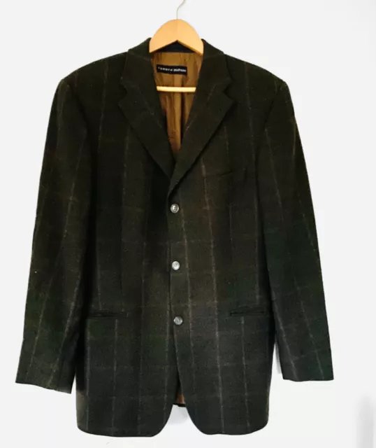 Giacca di lana grigia blazer Tommy Hilfiger da uomo taglia 40