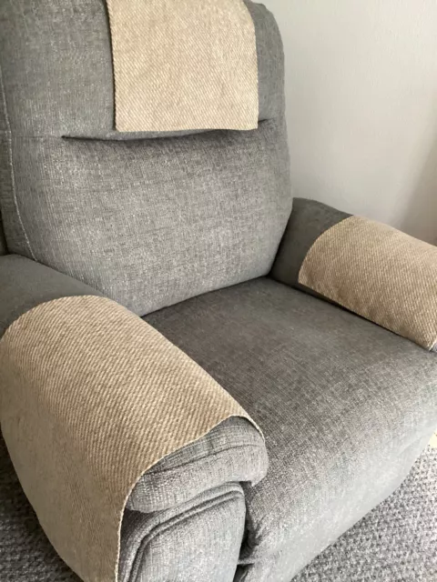LUXURY Heavy Chair Arm Back Cover Antimacassar Sofa Armchair 1 x Oatmeal Beige