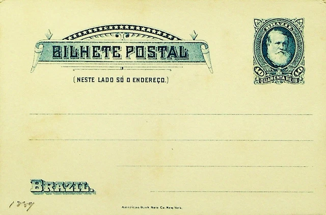 Sephil Brazil 40 Reis Fein Ungebraucht Postal Karte &