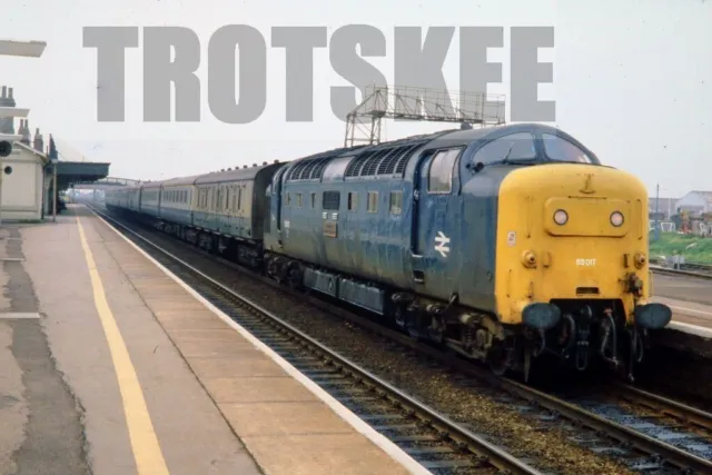 35mm Slide BR British Rail Diesel Loco Class 55 Deltic 55017 Newark 1979 Orig