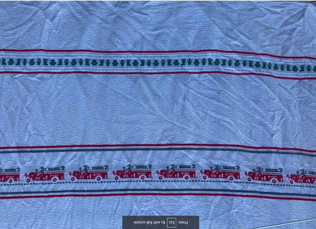 Vintage Bates Bedspread Blanket Fireman Firetruck Cowboy Western Boys Green Kids Vintage Bates Bedspread Blanket Fireman Firetruck Cowboy Western Boys Green Kids