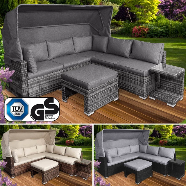 SONNENINSEL LOUNGE INSEL Gartenmöbel Sitzgruppe Poly Rattan Garten