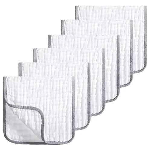 Muslin Burp Cloths 100% Cotton Muslin Cloths Large 20''x10'' Extra Soft and