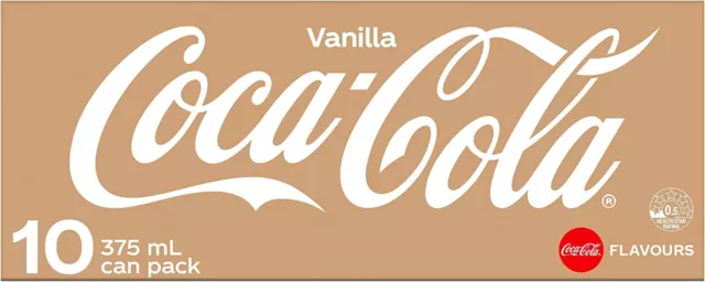 2x Coca-Cola Vanilla Soft Drink Multipack Cans, 10 x 375 ml | FREE SHIPPING NEW 3