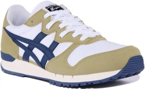 ONITSUKA TIGER Alvarado Hommes 80s Inspiré Baskets En Blanc Bleu Taille UK 7 -