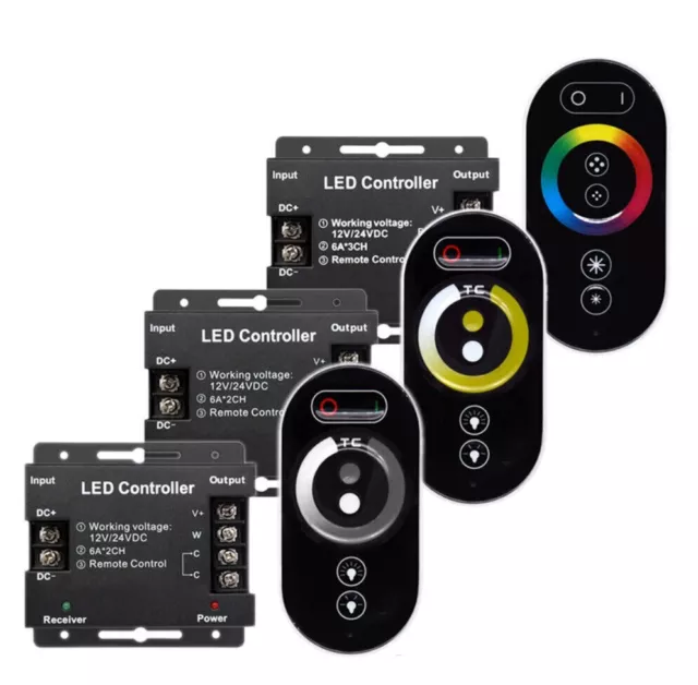 Luce Striscia LED RF Touch Telecomando Dimmer COB CCT RGB 12A 18A DC12-24V