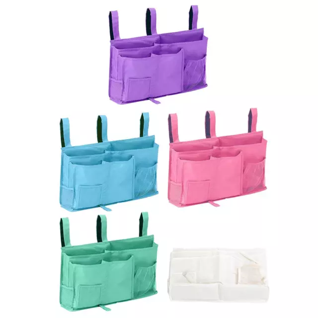 Bed Rail Storage Bag Bottles Holder Bedside Pocket for Bedroom College Dorm