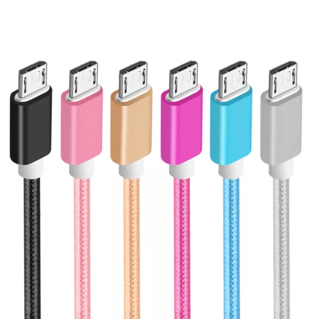 Micro USB Kabel Blei geflochten Schnell Ladegerät Datenkabel für HTC One M7 M9 M8 A9 UK