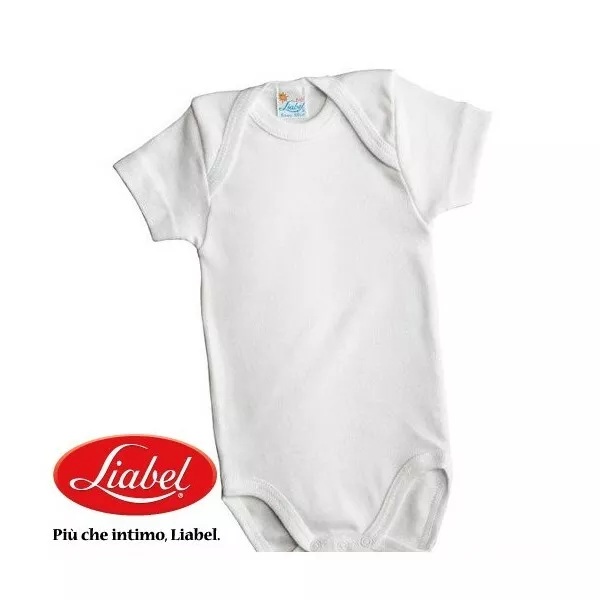 Body Neonato Manica Corta Liabel Lana Cotone Art. 05321 Bianco