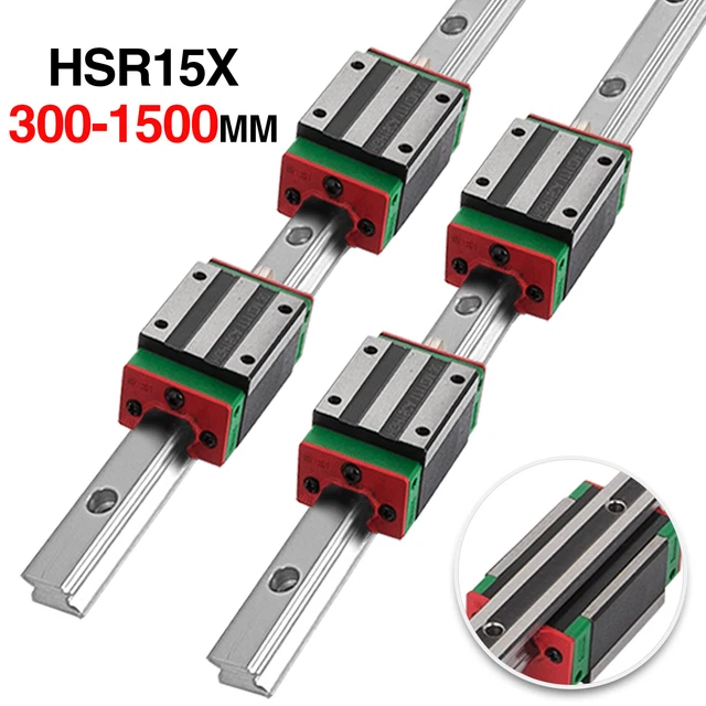 2 Pezzi Guida Lineare HSR 15-300/1500mm Guida Di Scorrimento CNC con 4 Blocchi