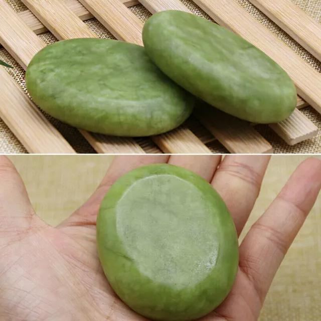 1/2pcs Large Oval Jade Massage Stones Hot Cold Stone for Salon Body Facial Spa 2