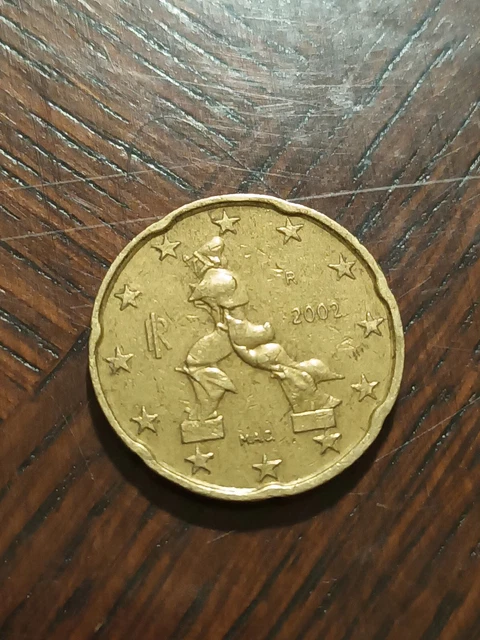 Pièce de 20 centimes d’euros rare Italie 2002