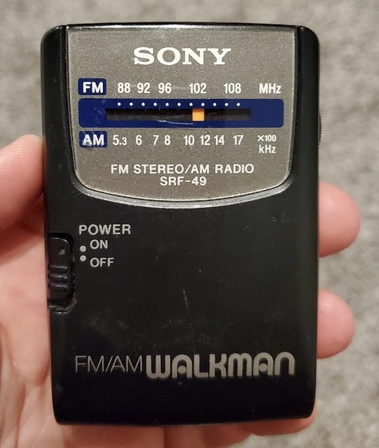 SONY WALKMAN FM/AM Portable Radio SRF49 Pocket Size With Belt Clip