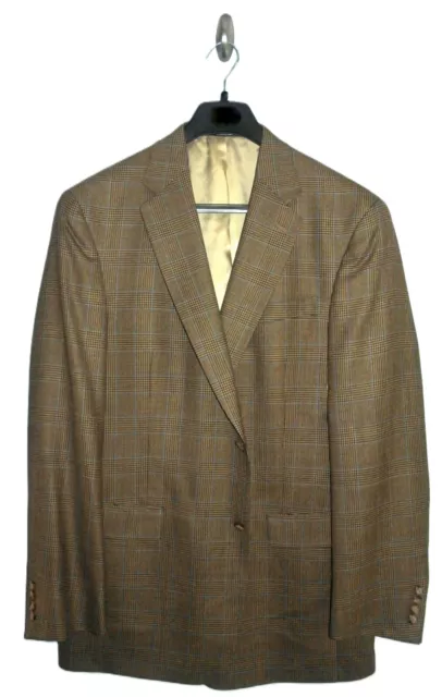 Mens 44L Hart Schaffner Marx Classic Fit Plaid Wool Sport Coat Plaid Blazer