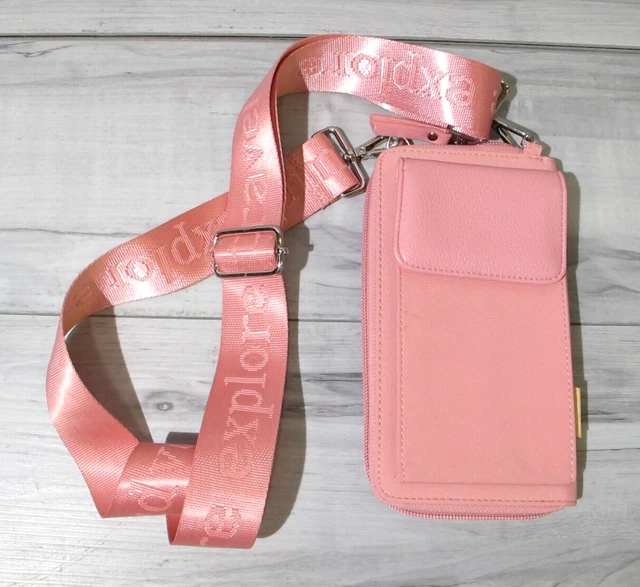 Samantha Brown Crossbody Purse To Go Belt Bag, for Phone 8" x 4.5" x 1" - PINK