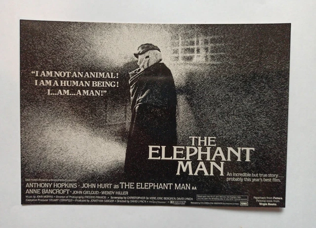 The Elephant Man Movie Poster Postcard David Lynch Film John Hurt 1980s