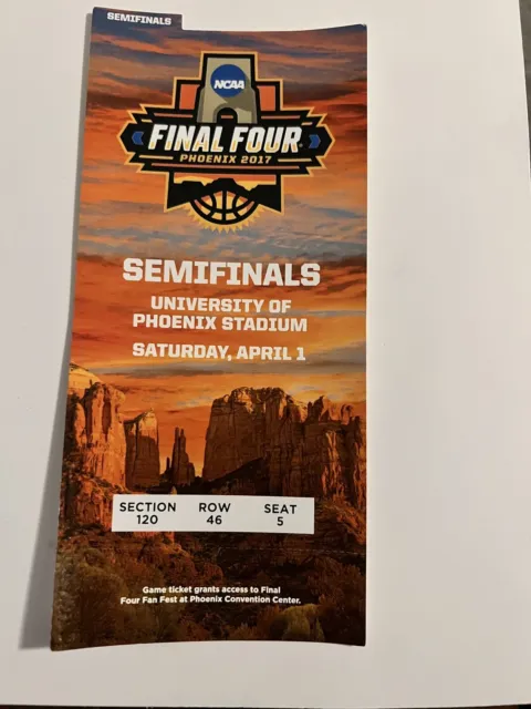 2017 NCAA Final Four Semi Final Tickets North Carolina UNC Tar Heels Champions