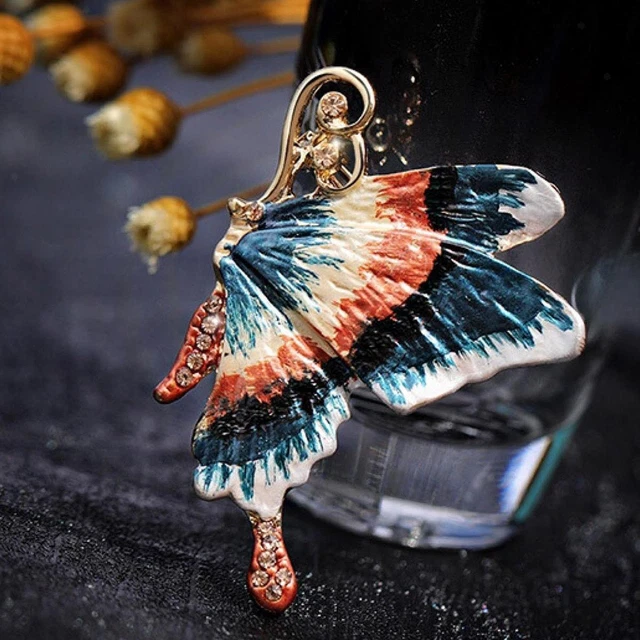 Broche Papillon Vintage - Bijou Femme - Marque T.W. - Occasion