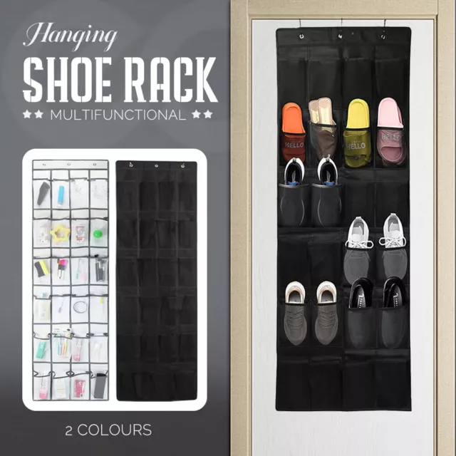 24 Pockets Hanging Shoe Storage Over The Door Shoe Organizer Shoe Rack Holder