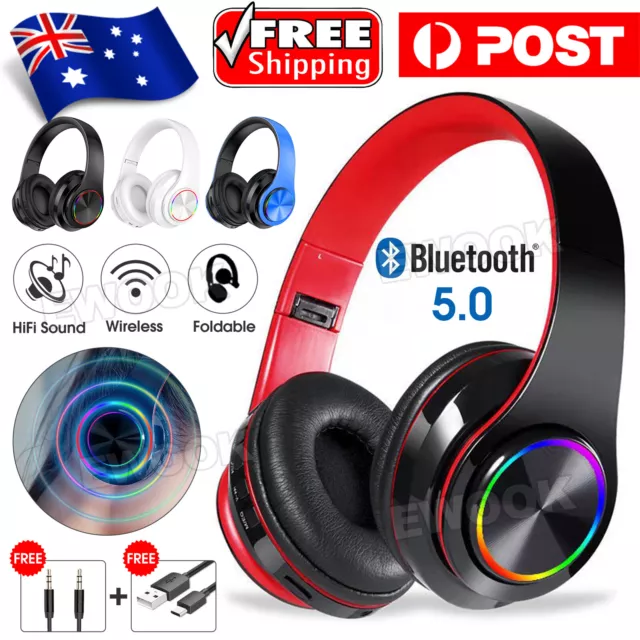 Wireless Headphones Bluetooth Noise Cancelling Stereo Earphones Over Ear Headset