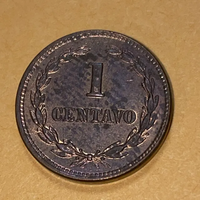 El Salvador One Centavo 1972 Coin San Francisco Mint USA Brass 16.3mm Km # 135.1