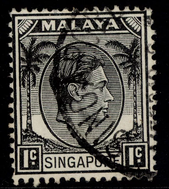 SINGAPORE GVI SG1, 1c black, FINE USED.