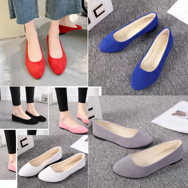 New 6 Colors Women Dolly Ballet Ballerina Flat Slip On Ladies Shoes Size Casual