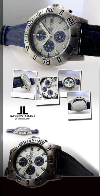 Jacques Lemans Orologio Uomo 1-1769K, Acciaio Inox, Movimento Al Quarzo, Cinturino Argento, Forma Rotonda