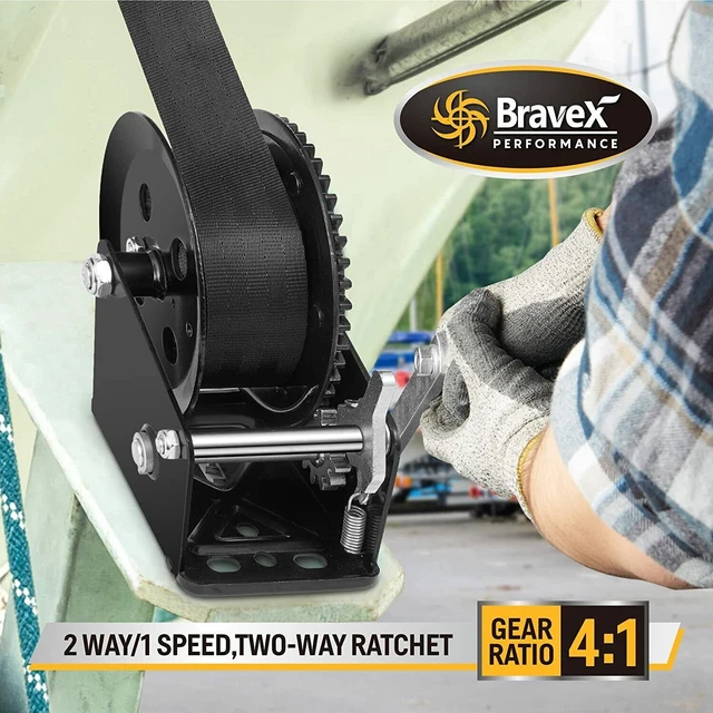 BOAT TRAILER WINCH 2000lbs Heavy Duty Portable Hand Winch Marine Two