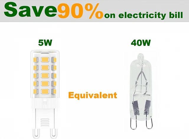 G9 Led Energy Saving Light Bulb,5W Warm White 2700K 3