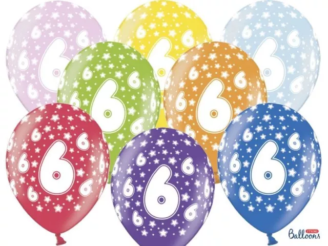 50 PALLONCINI lattice 30 cm numero 6 COMPLEANNO 6 ANNI 0F2E