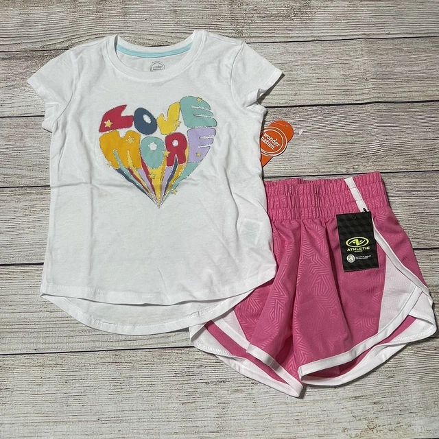 Wonder Nation Girls Outfit Size (4-5). NWT! Athletic Shorts And Casual T-Shirt.