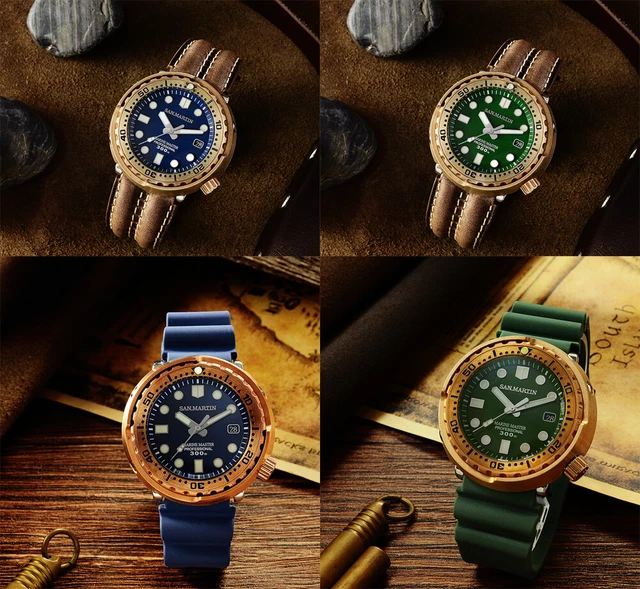 SAN MARTIN CUSN8 Bronze SBBN015 Tuna NH35A Automatic Watch 300m
