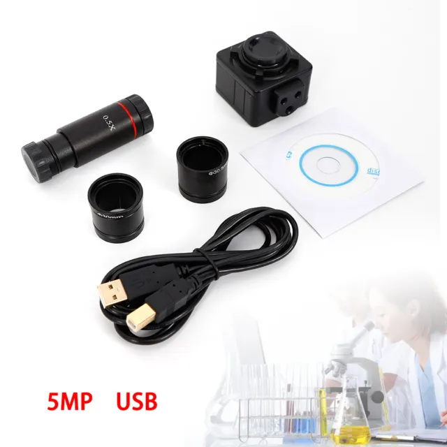 USB 5MP HD Microscope Digital Electronic Eyepiece Camera with C Mount Adapter