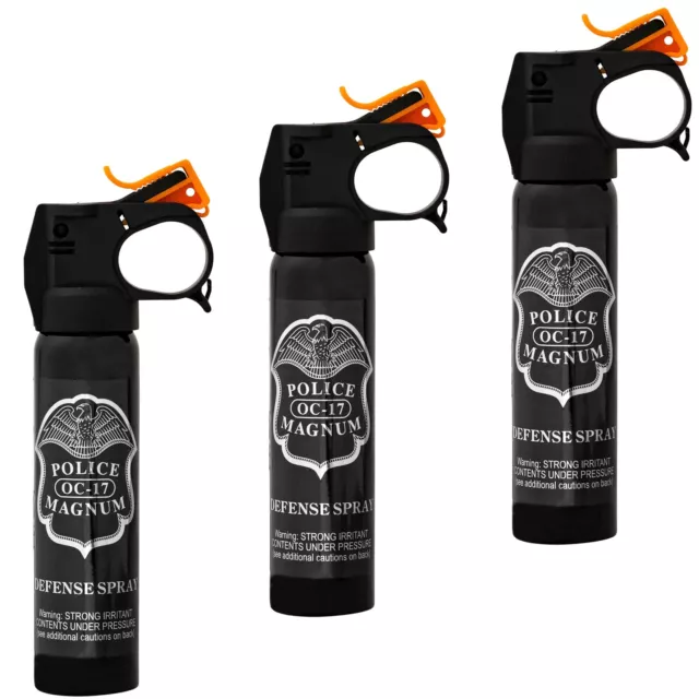 3 PACK POLICE MAGNUM pepper spray 5oz Fire Master Fog Home Auto Office Security