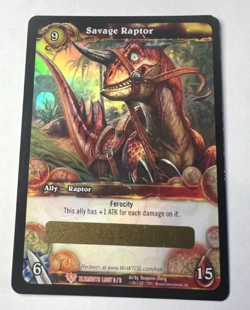 SAVAGE RAPTOR World of Warcraft TCG Loot Card UNSCRATCHED