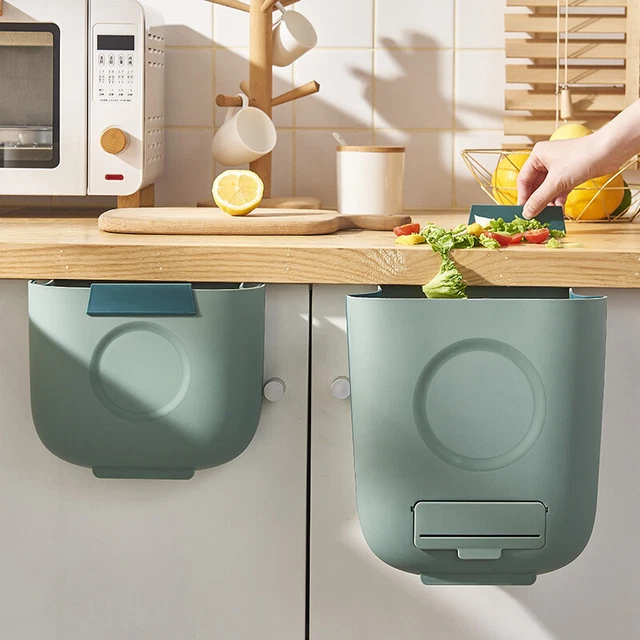 13L WALL MOUNTED Folding Waste Bin Kitchen Door Hanging Trash